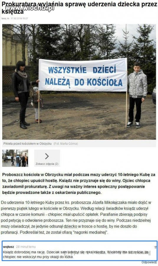 Pewnie kolejny atak na księży i kościół