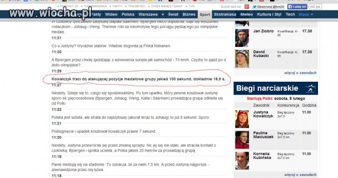 Justyna w przybliżeniu zajęła 6 miejsce