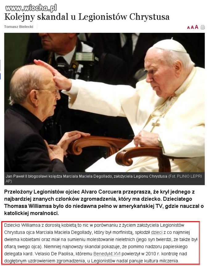 JPII błogosławi pedofila i narkomana...