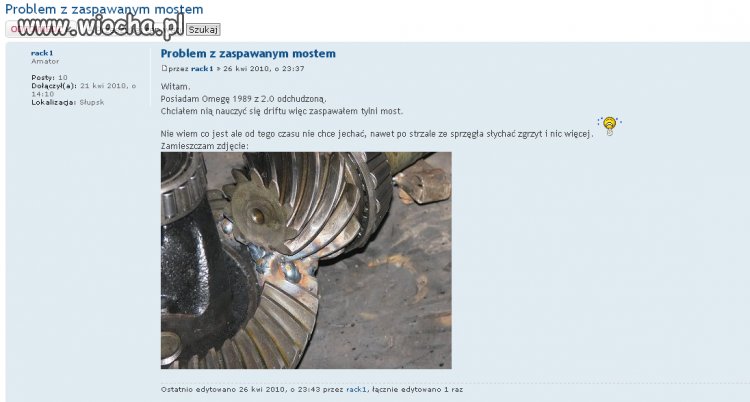 Problem z zaspawanym mostem 