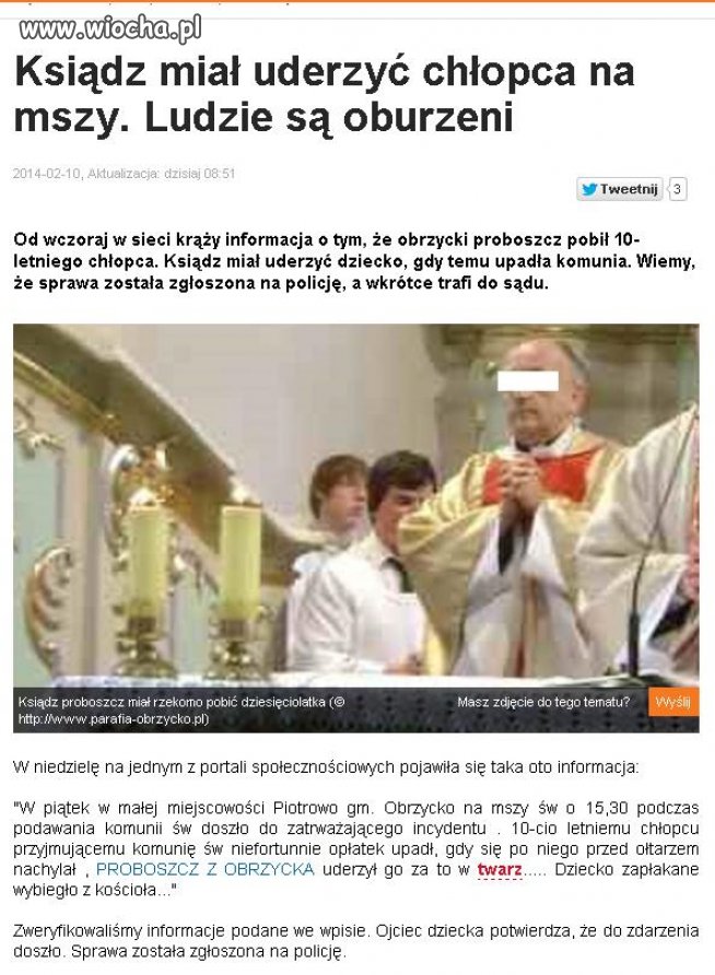 Ojciec zgłosił incydent na policje...