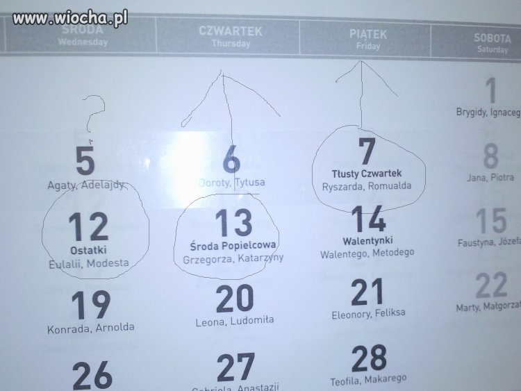 Kalendarz pewnej firmy