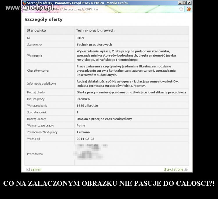 Oferta pracy za minimalną.