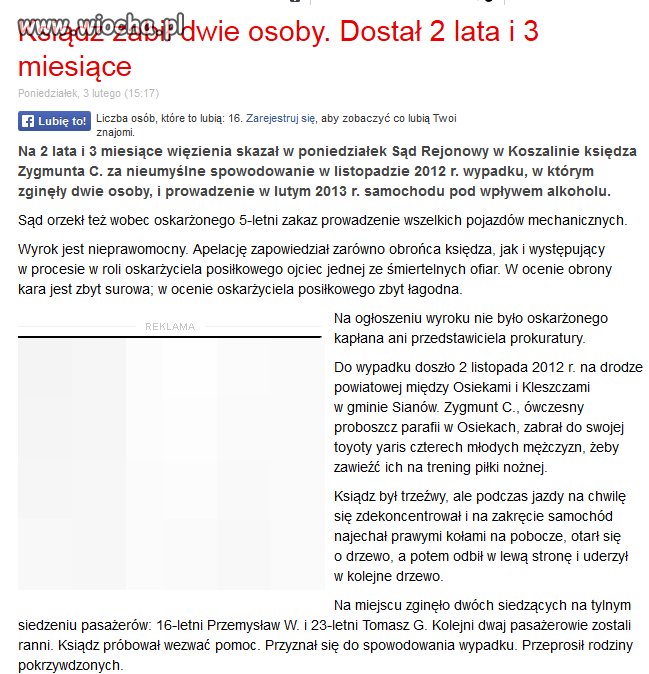 2 lata za zabicie dwóch osób