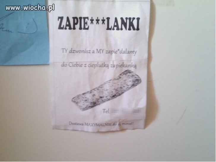 Ogłoszenie w akademiku "Zapierd*lanki