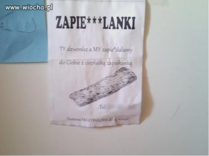 Ogłoszenie w akademiku "Zapierd*lanki