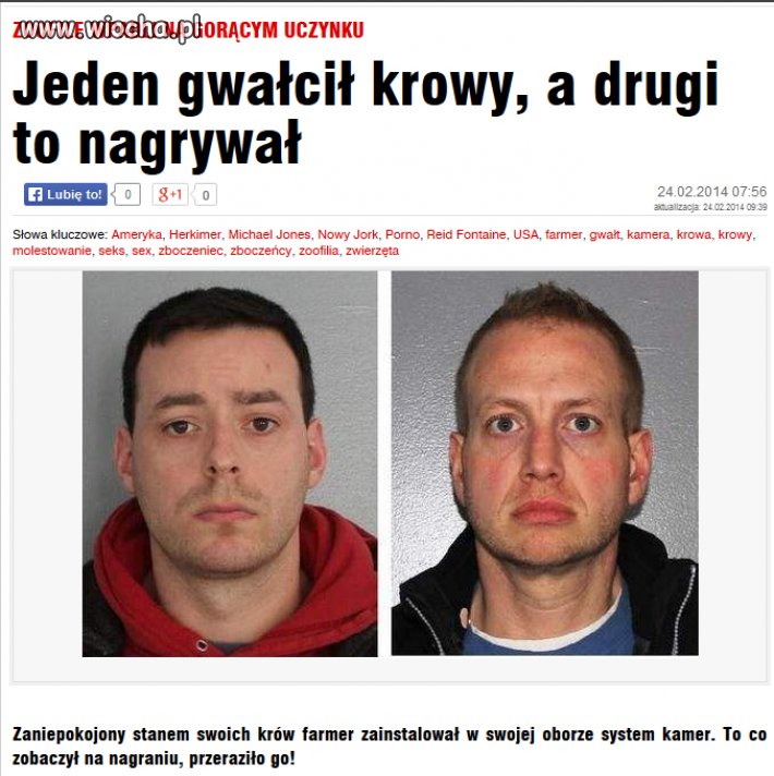 Jeden gwałcił krowy, a drugi nagrywał