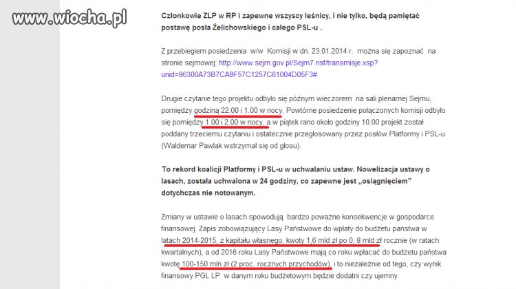 Nocą przepycha się nie wygodne ustawyWycinka lasów