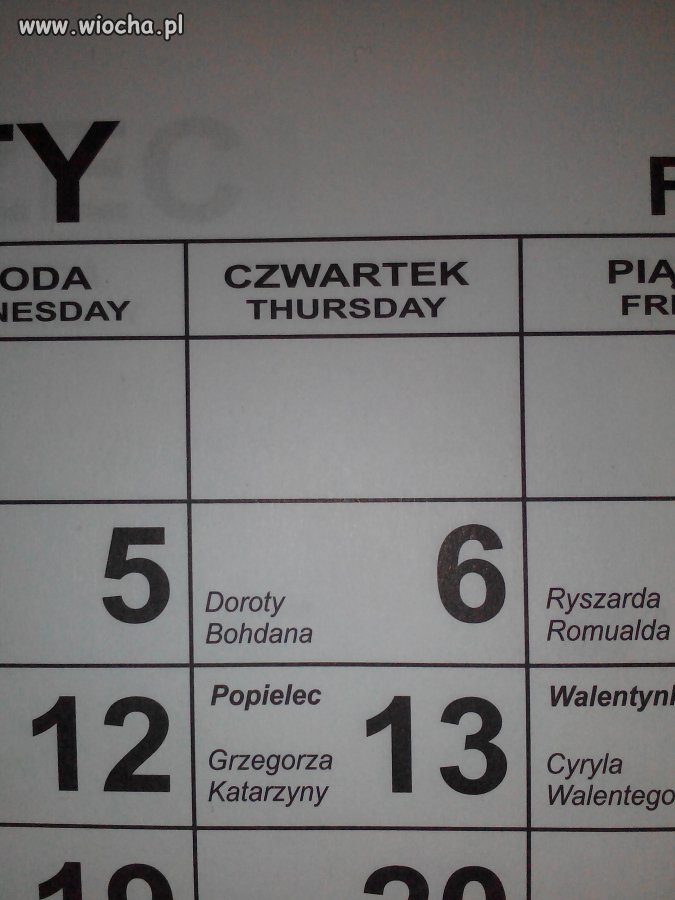 ŚRODA POPIELCOWA w czwartek...
