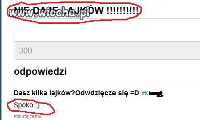 Odpowiedź nastolatka na swoim profilu