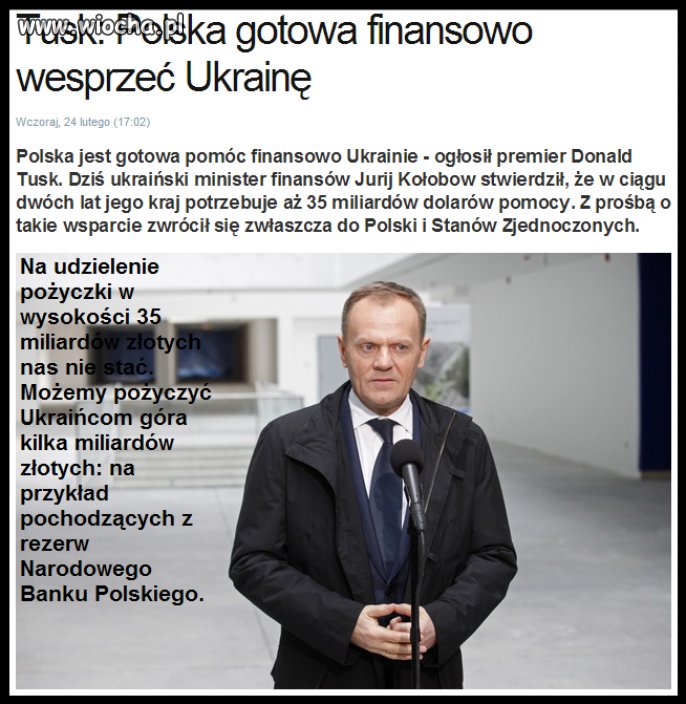 Tusk: Polska gotowa finansowo wesprzeć Ukrainę !!!