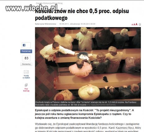 Kościół nie chce pieniędzy?