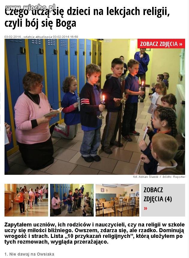 Czego się uczą dzieci na lekcjach religii...