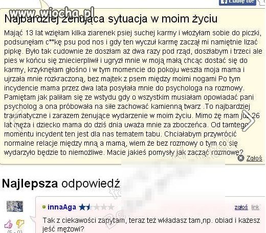 Skoro lizanie psa Cię podnieca to jesteś zboczona.