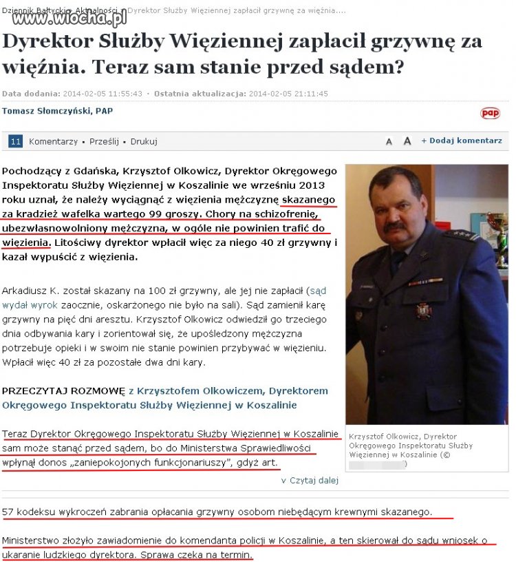 Zapłacił grzywnę za chorego psychicznie więźnia,