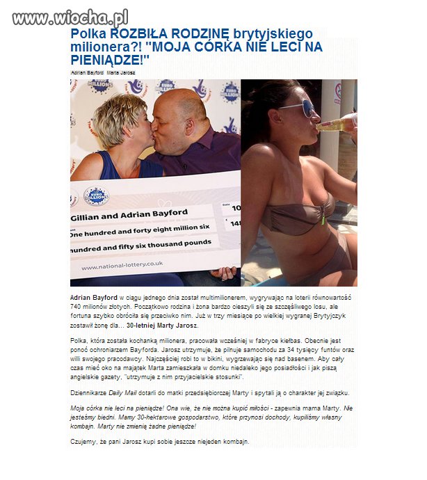 Moja córka nie leci na pieniądze