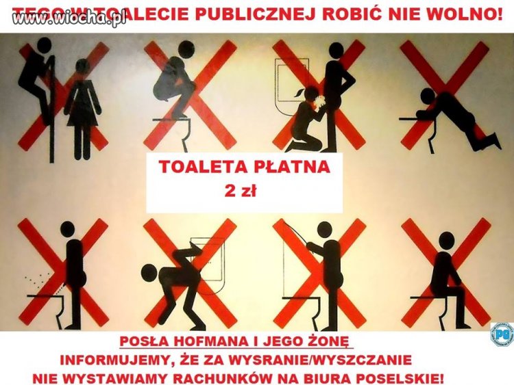 Tego w toalecie publicznej robić nie wolno!