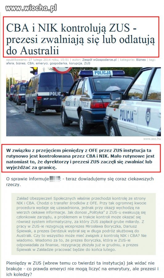 ZUS kontrolowany!! W końcu coś ruszyło