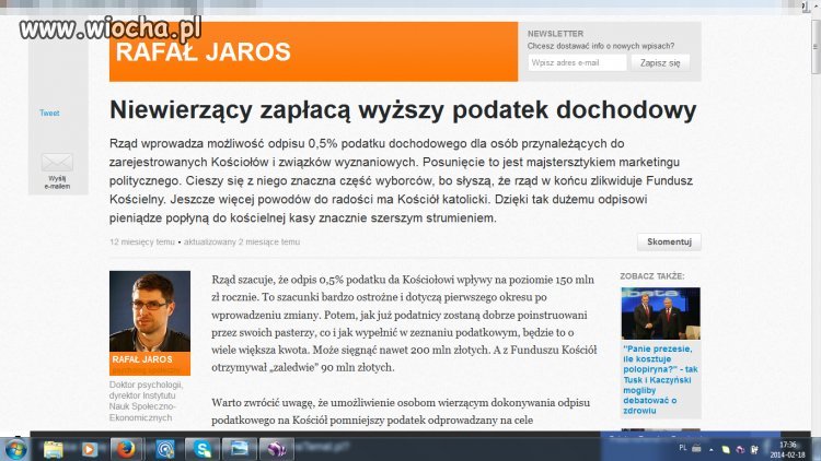 Proponuje wprowadzić dobrowolny podatek.