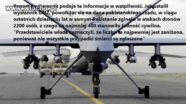 Drony zabiły w tym roku co najmniej 21 osób