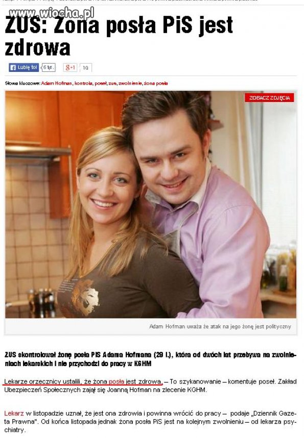 Polityk oszust, to i żonka nie lepsza...