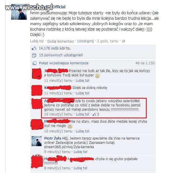 Tak się pociesza sportowca.