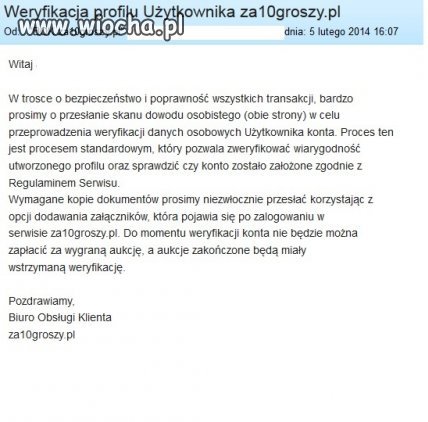 Ciekawy sposób wyłudzania danych osobowych