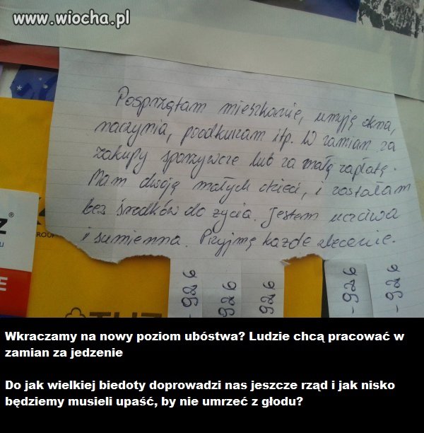 Smutne ogłoszenie znalezione w jednym z polskich miast