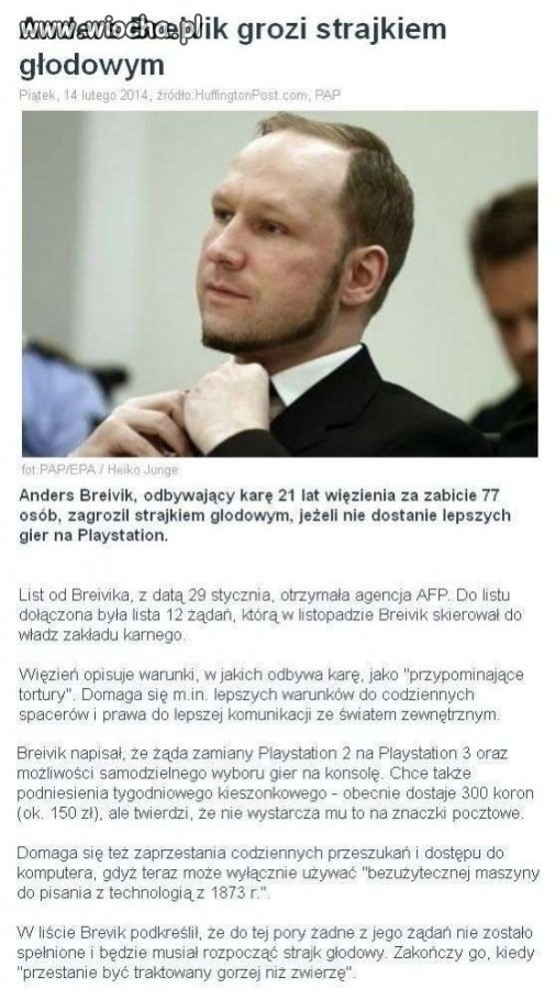 Strajk głodowy Breivika