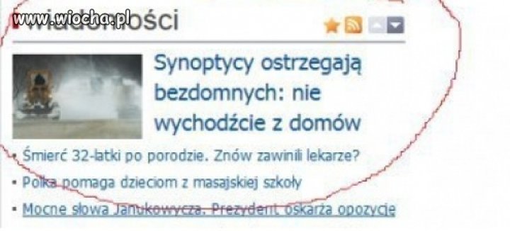 Synoptycy ostrzegają bezdomnych! 