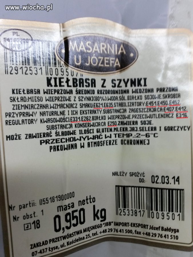 Kiełbasa z szynki (zakłady chemiczne u Józefa)
