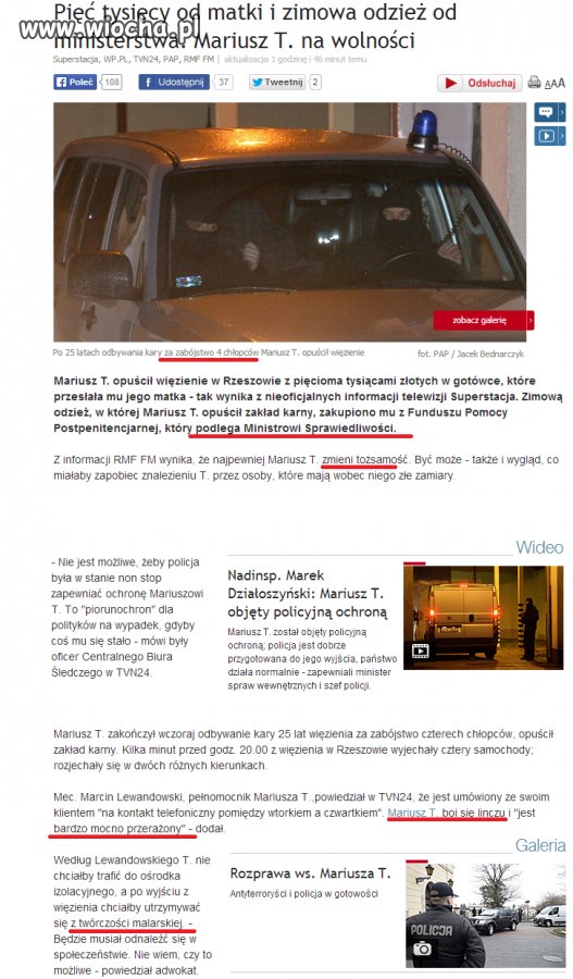 Mariusz T. pedofil i morderca będzie żył 