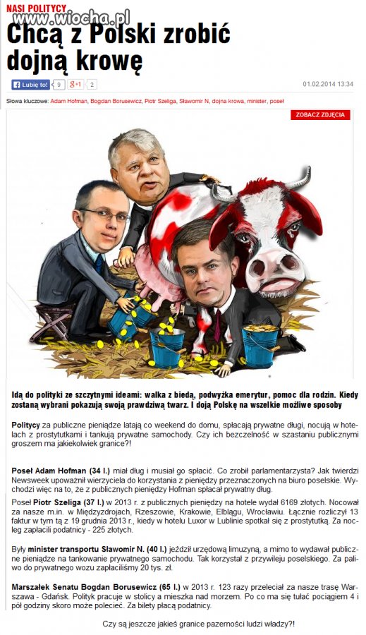 Chcą z Polski zrobić dojną krowę