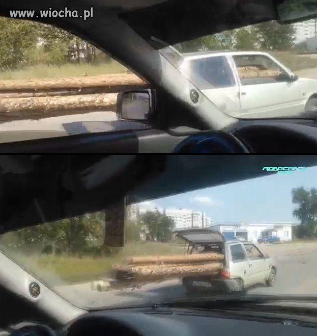 Tak się wozi drewno w Rosji.