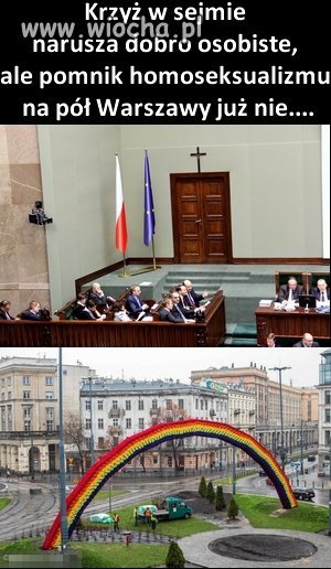 Krzyż w sejmie narusza dobro osobiste.