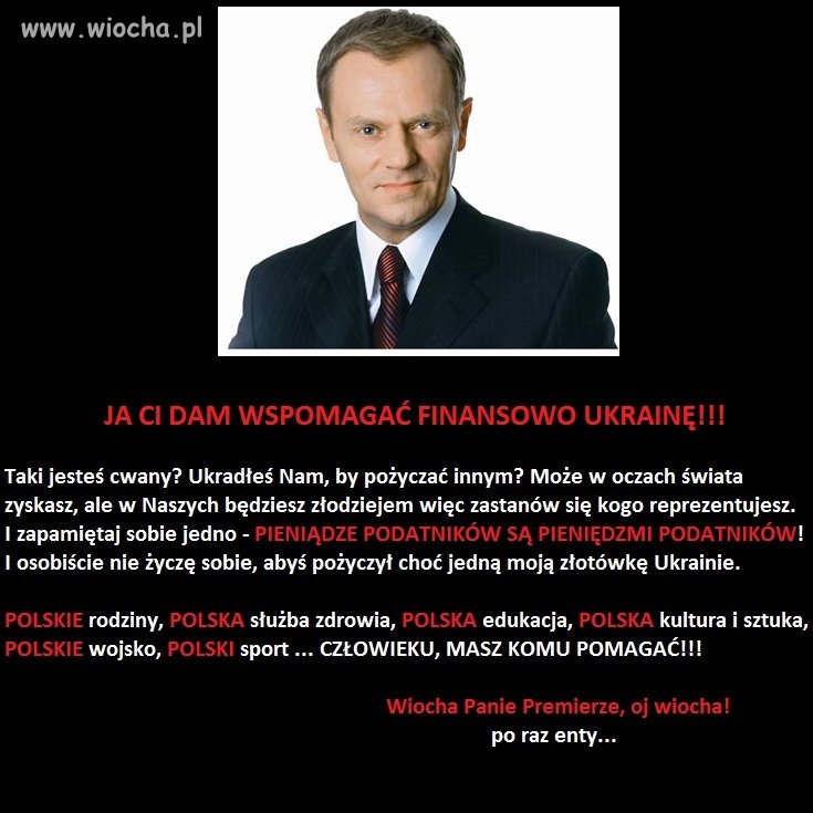 Pan Premier chce wspomóc finansowo Ukrainę