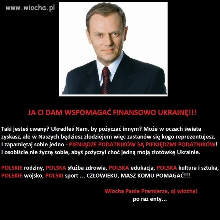 Pan Premier chce wspomóc finansowo Ukrainę