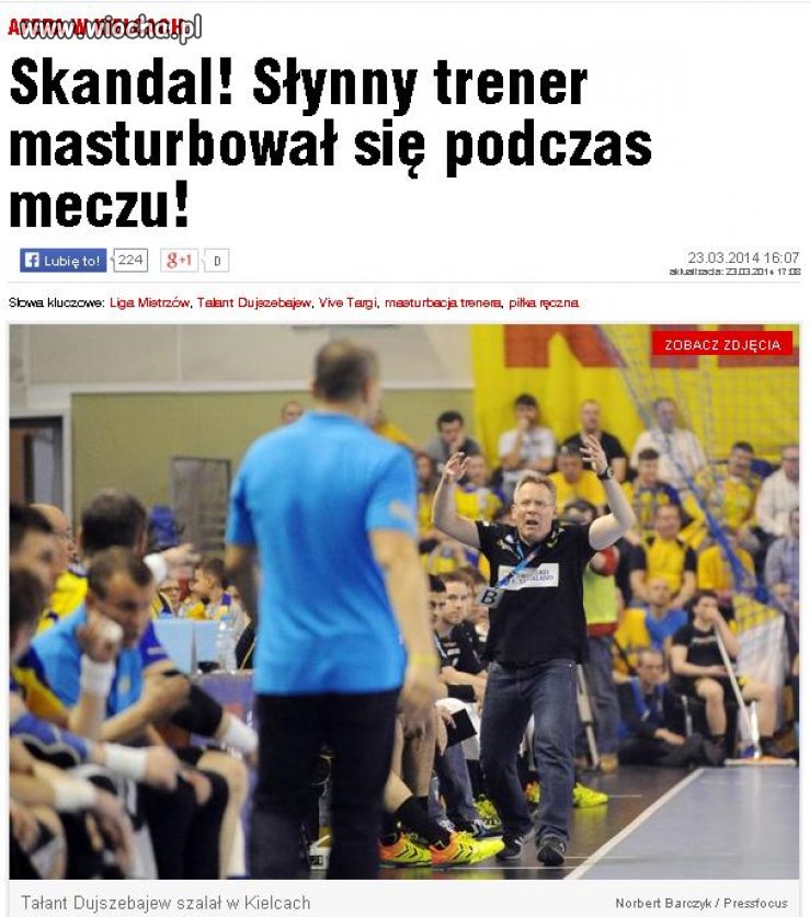 Piłka ręczna to i trener na ręcznym pojechał...