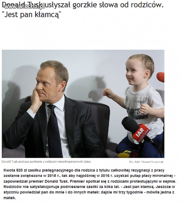 Tusk okłamał chore dzieci.