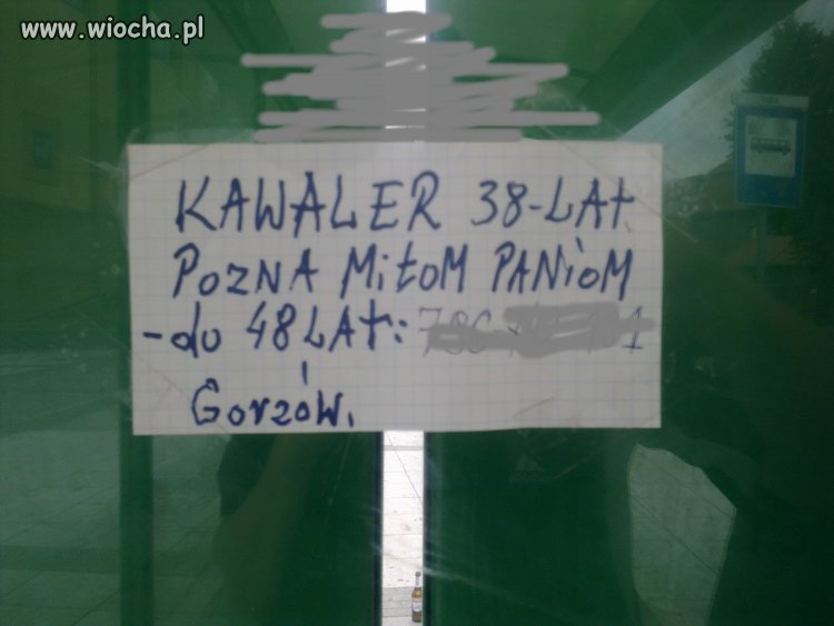 Ogłoszonko na przystanku autobusowym