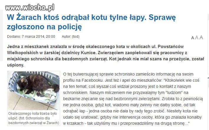Jakim trzeba być bydlakiem...