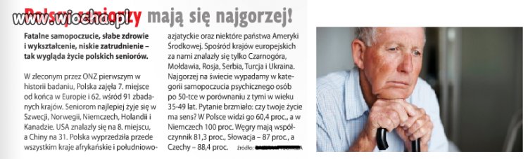 Polscy seniorzy mają się najgorzej!