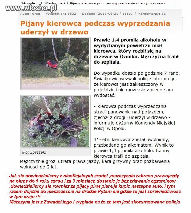 Pijany kierowca z wynikiem 1,4 promila