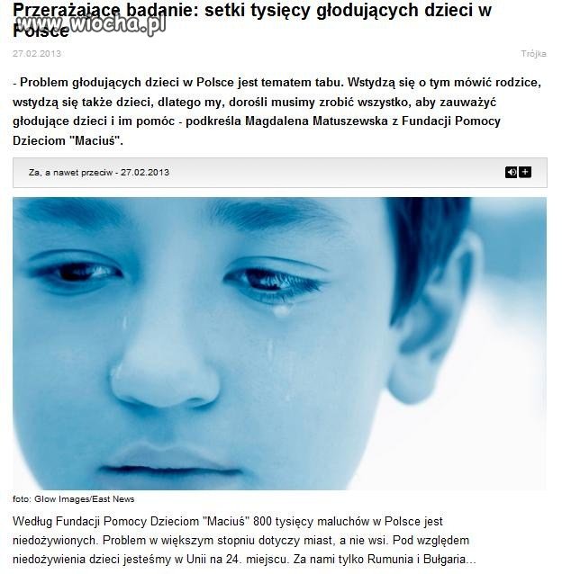 Dzieci głodują w Polsce