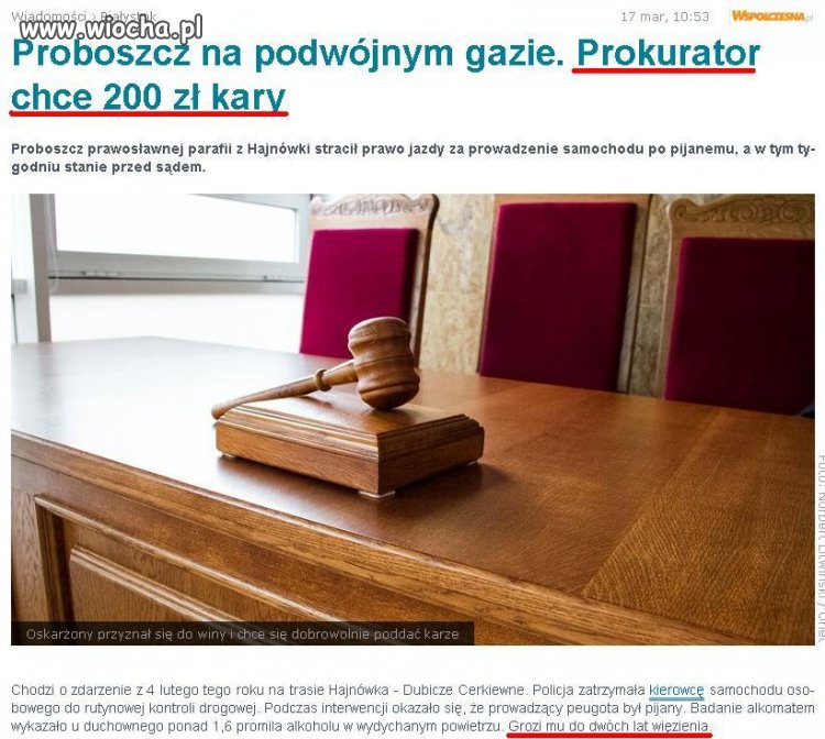 Grozi dwa lata a prokurator chce tylko 200zł kary 