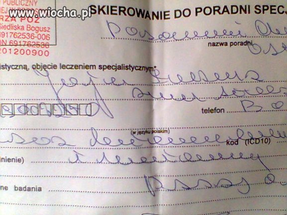 Skierowanie na prześwietlenie od lekarza