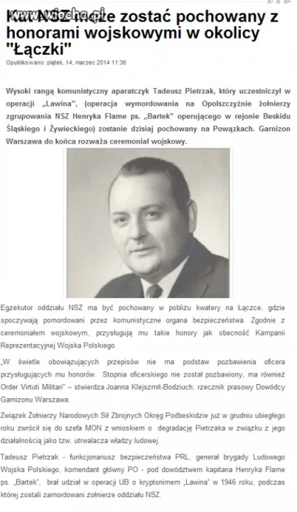 Kolejny czerwony zbrodniarz chowany na 