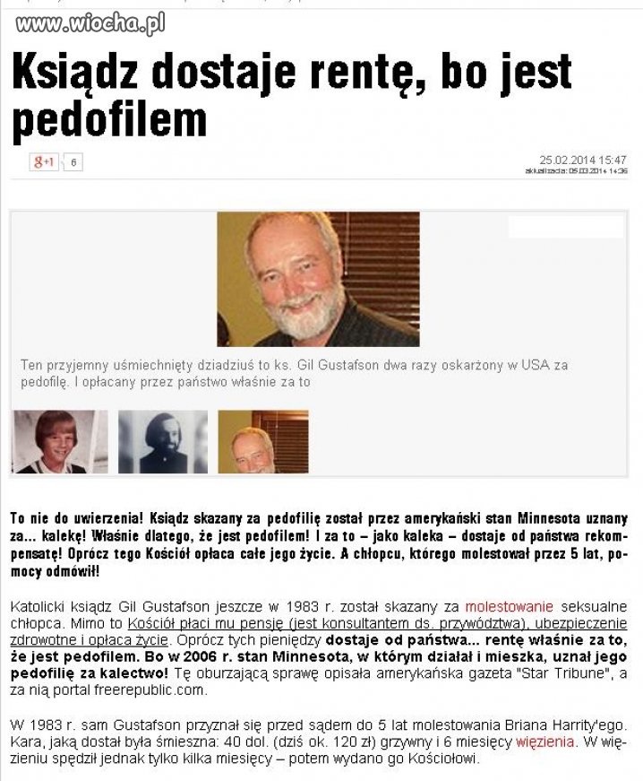 Dostaje rentę za to że jest pedofilem !!!