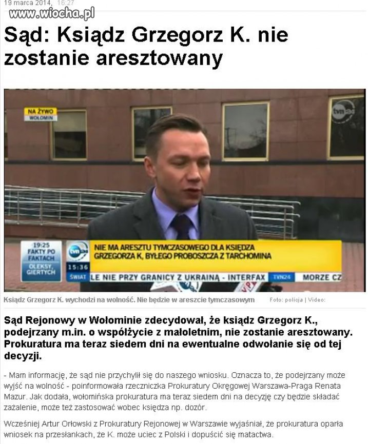 Od kiedy to podejrzani o pedofilię