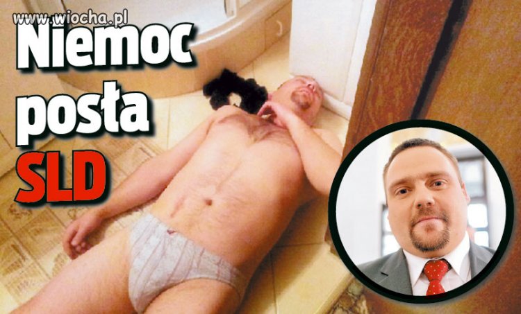 Poseł Kępiński "tamuje krwotok z nosa".